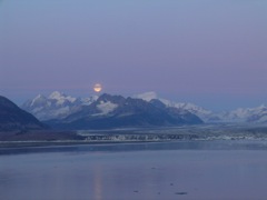 Moon rise over Miles Glacier
